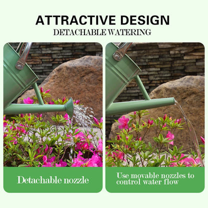 yourjoy Metal Watering Can 1 Gallon for Outdoor Garden Plants, CGreen