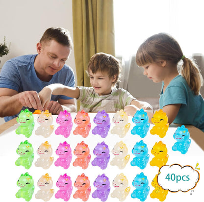 40 Pcs Mini Resin Dinosaur 1.3″ 8 Variety Tiny Animals Figures Miniature Little Small Figurines Bulk for Micro Fairy Garden Landscape Accessories Hide Crafts Decor
