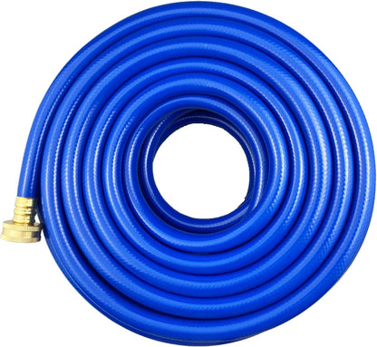 PVC Garden Hose 1/2 Inch Green Heavy Duty Water Hose with Solid Brass Fittings,No Leaking, Flexible,for outdoors,Lawns,Patio (75 FT, Blue, Brass Fittings)