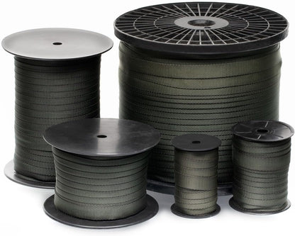 Tree Straps for Staking, Tree Ties for Plant Support, 3/4 Inch Width Guying Material Webbing Garden Strap for Outdoor Tree Straightening, 1500 Lbs Strength (Army Green) - 250 Feet