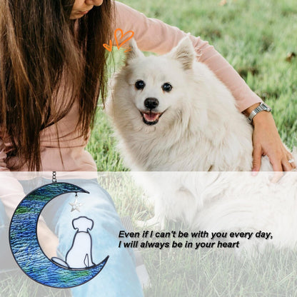 Stained Glass Dog Suncatcher Memorial Gifts for Pet Loss, Window Hanging Decor, Bereavement Gifts in Memory of Dog Passing