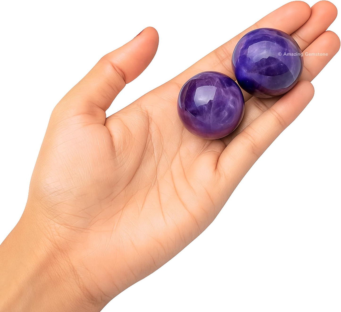 Amazing Gemstone Amethyst Crystal Ball - 1" Inches Crystal Sphere Meditation Balls for Witchcraft and Decorative Balls - Crystals and Healing Stones Beginners Gift (Pack of 1)