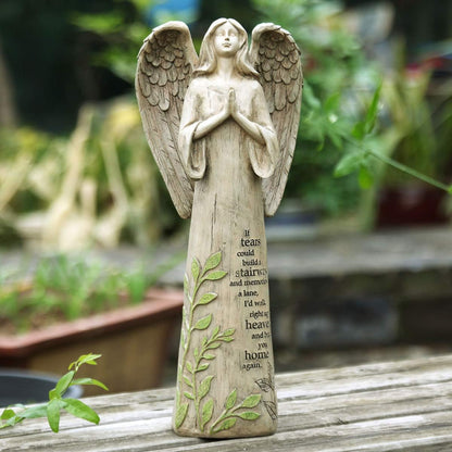 Topadorn Resin Statue Praying Angel Resin Figurines,Collectible Sculptures for Decorative,14" H