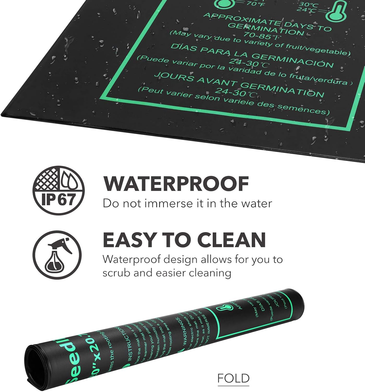BN-LINK Seedling Heat Mat Warm Hydroponic Heating Pad Waterproof 20" x 20.75" for Seed Starting Greenhouse and Germination, 2 Pack