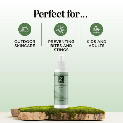 Natural Bug Repellent Spray for Body - DEET Free Bug Spray for Kids & Adults for Ticks Mosquitoes & Insects - Made with Citronella Rosemary & Lemongrass - Light Scent Vegan & Cruelty Free (4 Fl Oz)