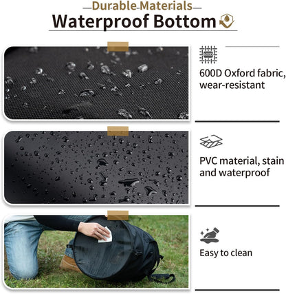 ONETIGRIS Collapsible Trash Can for Camping,12 Gallon Pop up Trash Can with Sorting Clips, Outdoor Collapsible Bin with Lid 600d Oxford Cloth Yard Waste Bags Garden Bag for Camping,Recycling,RV