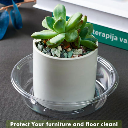 Plant Saucer 30 Pack Plant Trays for Pots 4/6/8 Inch Plastic Plant Saucers for Outdoors and Indoors Clear Drip Trays for Potted Plants Flower Pot Plates to Catch Water Plant Drainage Dishes No Holes