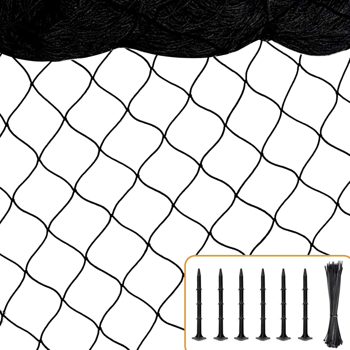 Bird Netting 25'x100' with 2.4" Square Mesh Chicken Coop Nettings, Poultry Netting Heavy Duty Nylon Nettings, Hawk Net for Chicken Run, Deer Fence Garden Fruit Tree Net