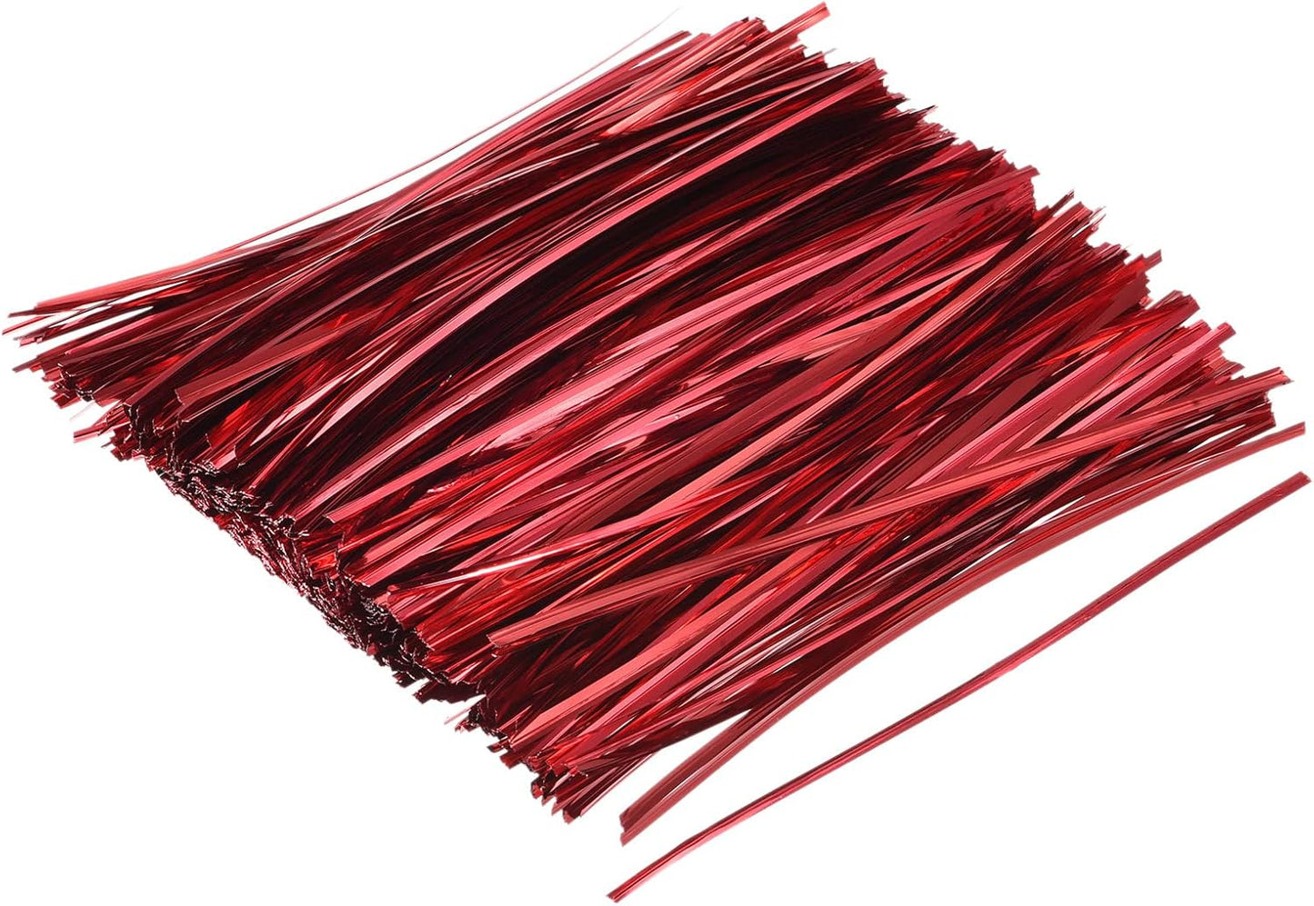 MECCANIXITY Foil Twist Ties 7" 18cm Metallic Plastic Closure Tie for Tying Bread, Candy, Cookies, Gift Bags Arts Crafts Ties Red Pack of 750