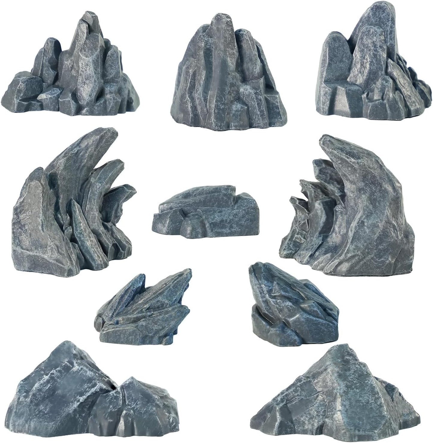 Warmtree 10 Pcs Simulation Rockery Diorama Rocks Stone for Diorama Supplies Miniature Terrain Fairy Garden Zen Garden Accessories Terrarium Decor Tank Aquarium Decoration (Grey)