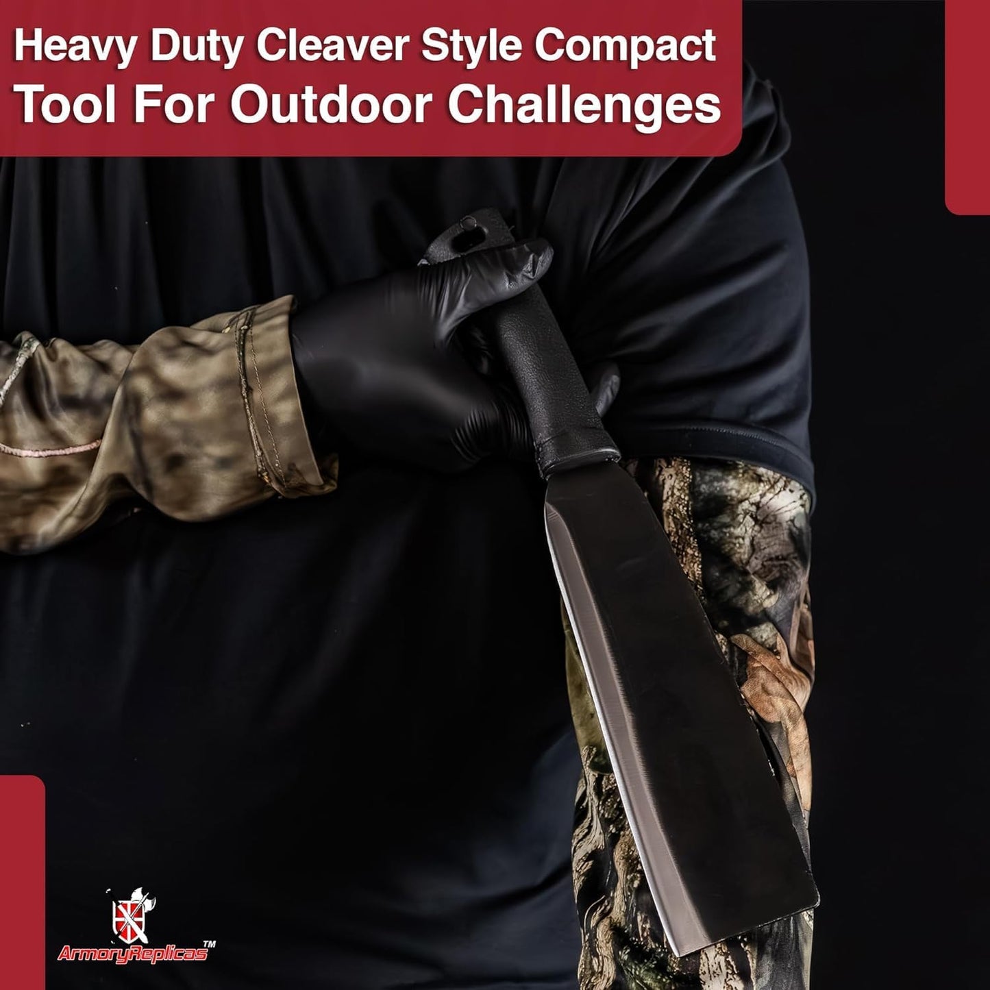 Armory Replicas - Wrong Turn Heavy Duty Compact Outdoor Cane Machete - 9" Razor Sharp Carbon Steel Blade, Durable Polycarbonate Handle