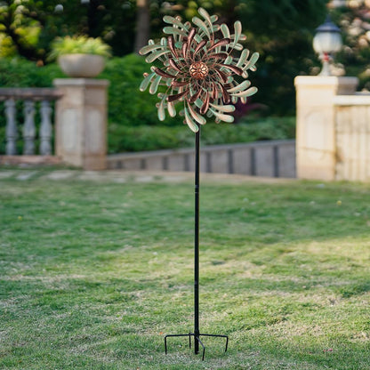20” Wind Spinners Outdoor,Large Wind Spinner Waterproof,Metal Wind Spinners Double Kinetic Windmill for Yard,Vintage Wind Sculptures & Spinners with 5 Stakes,Pinwheels for Yard and Garden