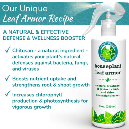 Leaf Armor Spray for Houseplants – Protects Against Fungal Leaf Spots, Bacteria, Pathogens & Yellowing | Natural & Non-Toxic Formula | Ready-to-Use | Made in USA – 8 oz