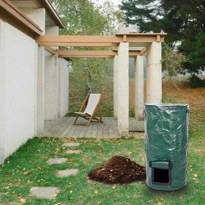 2 Pcs Collapsible Garden Compost Bin, Yard Waste Container Bags, Countertop Compost Tumbler Bin with Lid Kitchen and Outdoor, Outdoor Composting & Yard Waste Bins