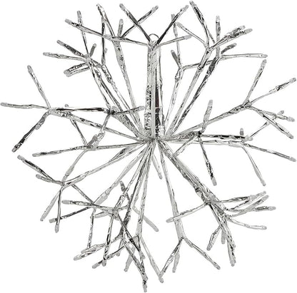 Alpine Corporation 16"H Indoor Holiday 3D Snowflake Hanging Ornament with LED Lights, White , Christmas Decoration