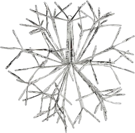 Alpine Corporation 16"H Indoor Holiday 3D Snowflake Hanging Ornament with LED Lights, White , Christmas Decoration