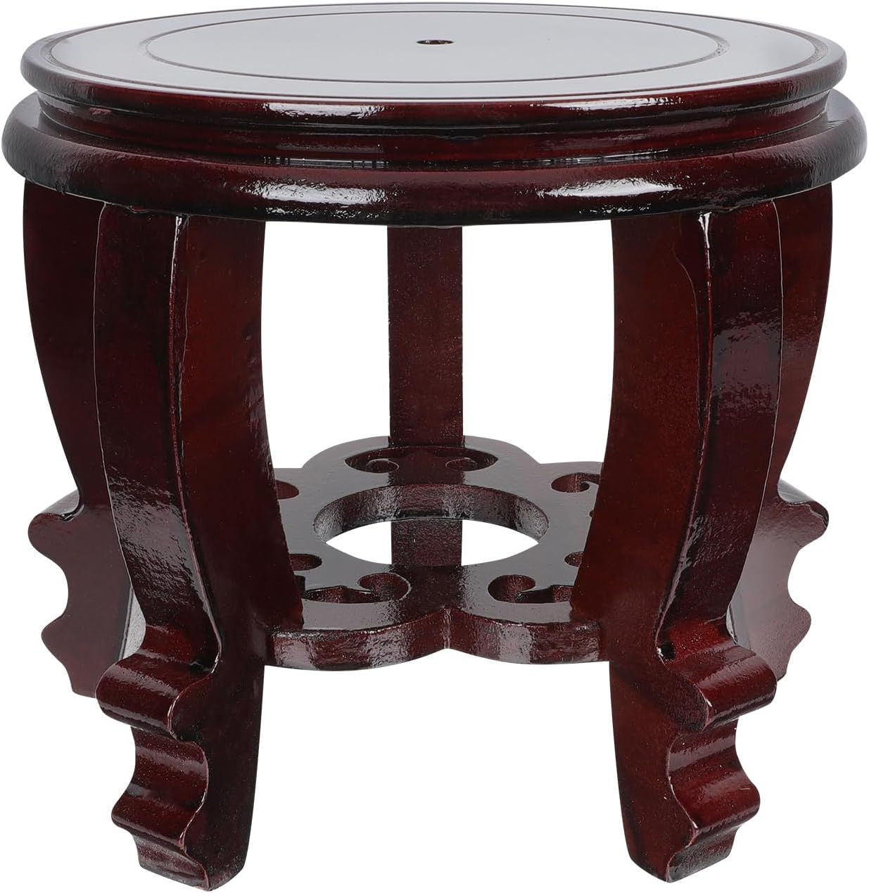 Hemoton Wooden Planter Stand Oriental Style Plant Stand Plant Holder Stool Chinese Display Pedestal Fishbowl Vase Aquarium Table Lamp Teapot Stand for Home Patio