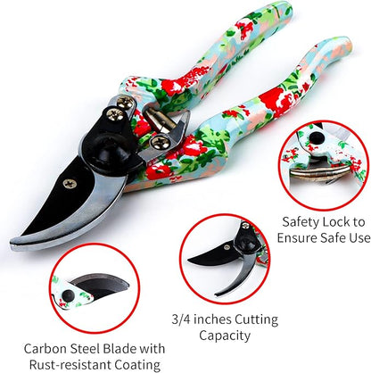 JUMPHIGH Womens Gardening Gifts Set - Floral Gardening Tools with Tote Bag - Gifts for Mom, Girlfriend or Women - Birthday, Christmas (Blue)