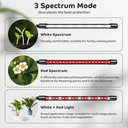 Shyineyou Grow Lights for Indoor Plants, 80LEDs Clip Plant Lights for Indoor Growing, Full Spectrum LED Plant Growing Lamps with Flexible Gooseneck 3 9 12Hrs Timer, 9 Dimmable Levels