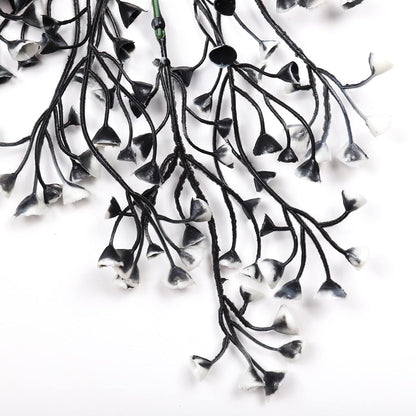 RECUTMS Artificial Hanging Plants 4 Pcs Fake Ferns Artificial Plants Large Faux Hanging Plant Wall Plants Fake Ivy Room Home Garden Wedding Halloween Party Indoor Outdoor Decor(Black White)