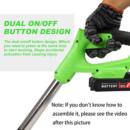 Cordless Weed Wacker Battery Powered Electric 21V 4.0Ah*2pcs 5 Types Blade&Wheels Grass Trimmer/Lawn Edger/Mower/Brush Cutter, Weeder Tool for Lawn Garden Pruning/Trimming (Unfoldable)