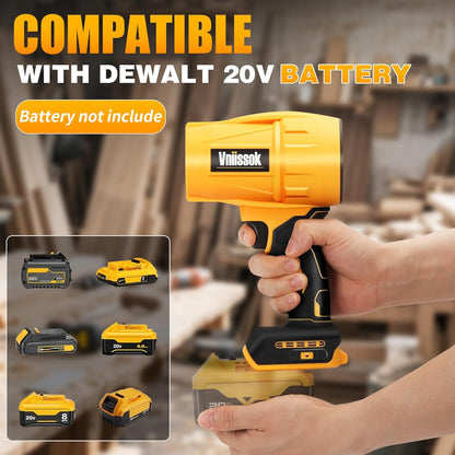 Electric Cordless Leaf Blower Dust Blower for DEWALT 20V Battery, High-Speed Motor Handheld Jet Fan Air Blower for Patio Cleaning, Lawn Care, Blowing Leaves and Dust (Brushed Leaf Blower)