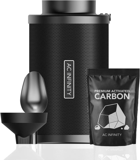 AC Infinity Refillable Carbon Filter Kit 6” with Additional Refill, Odor Removal Air Scrubber For
