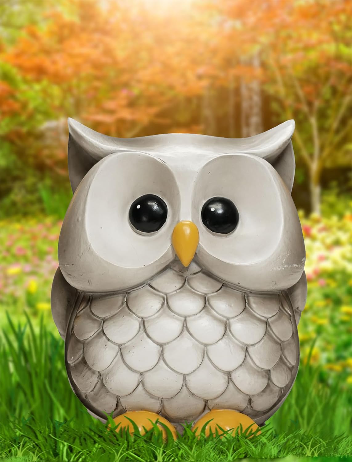 Spoontiques - Decorative Garden Statue - Colorful Home Décor for Indoor or Outdoor Use - Patio Decoration - Garden Accessory - Owl Garden Statue (15043)