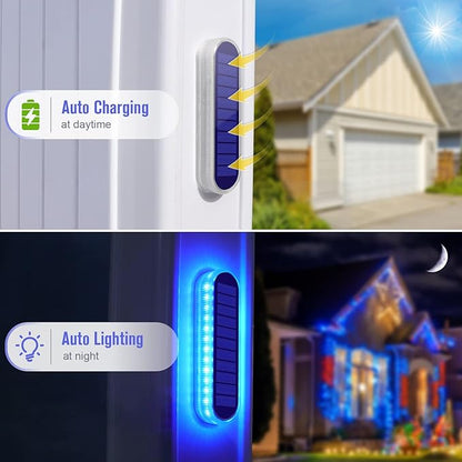 Honalia Solar Dock Lights Outdoor Waterproof IP68, Driveway Lights Solar Powered 6 Pack, Blue Solar Deck Lights Warning Concrete Step Lights for Driveway Deck Stairs Marine Dock Runway