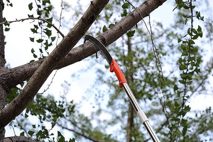 HOSKO 14FT Pole Saw for Tree Trimming, Long Extension Pruning Saw, Blade Tree Trimmer Pole, Manual Pole Cutter for, Yard Garden and Patios Trees Branches Cutting