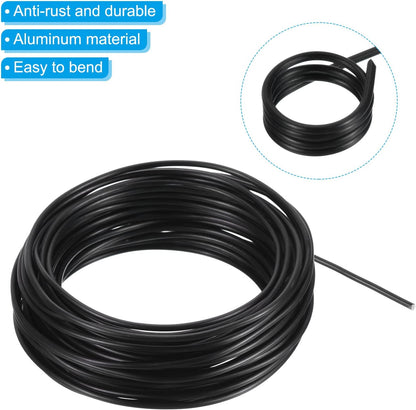 PATIKIL 2.5mm Bonsai Training Wire, Floral Wire Stems Anodized Aluminum Tree Wire 32.8 Feet Total for Gardening Branch Fixing, Black