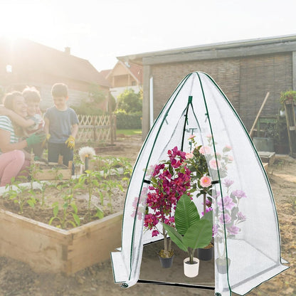 Greenhouse for Outsides, 54”x 54”x 71” Heavy Duty Green House Tent with Durable PE Cover, Garden Plant Protector with Zippered Door Mesh Window for Vegetables Flowers Fruits Herbs, White