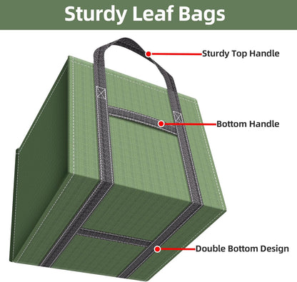 2-Pack 40 Gallons Reusable Yard Waste Bags, Upgrade Heavy Duty Foldable Garden Leaf Bag Lawn Bags Trash Bag Waste Container, Keep Upright (20.8" L × 20.8" W × 20.8" H)