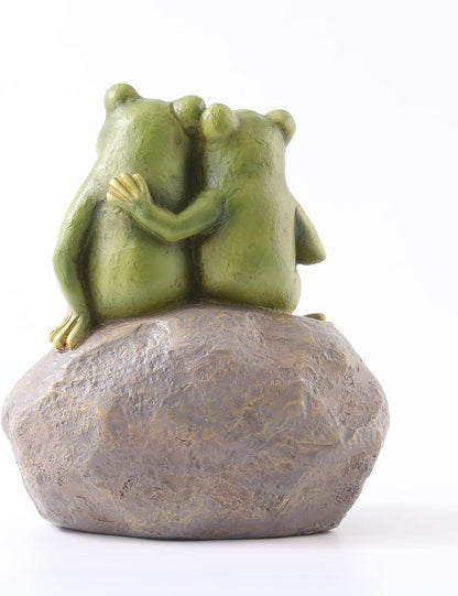 Resin Frog Garden Statue, Green Frog Figure for Outdoor Decor Yard and Garden Decoration Resin Sculpture (Style 1)