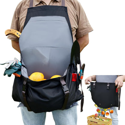 Extra Size Gardening Apron Waterproof Cross Back Apron Women, 600D Polyester Heavy Duty Men Apron Harvest Bag
