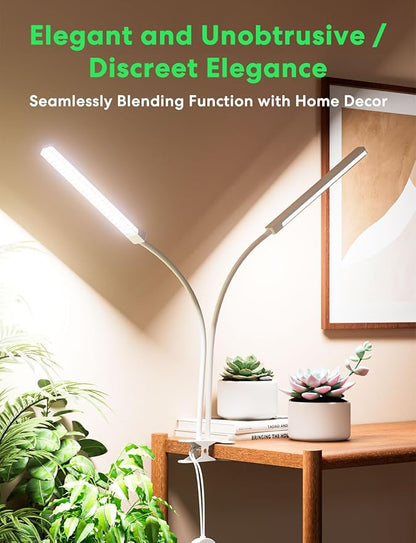 Smart Plant Lights for Indoor Growing, 2025 Brightest 2500lm Grow Lights for Indoor Plants Full Spectrum, Ideal Clip Plant Grow Light, 24H Timer, APP Control, Alexa