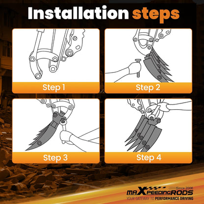 maXpeedingrods Mini Excavator Rake, Wide Backhoe Rake for 0.8-1.5T Excavators, Hydraulic Tilt Excavator & Backhoe Attachment for Excavator