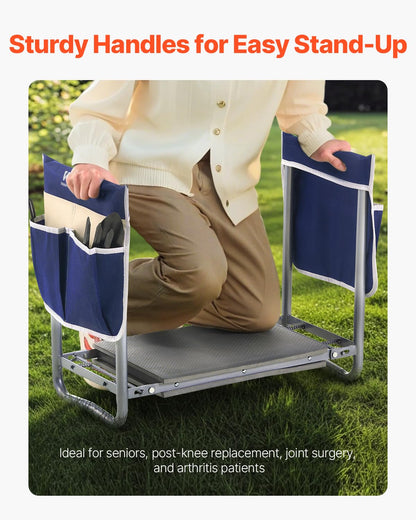 VEVOR Garden Kneeler and Seat Heavy Duty, Portable Garden Stool with 11'' EVA Kneeling Pad and 2