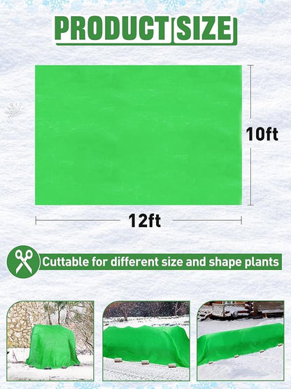 Alphatool 2.0oz/yd² Plant Covers Freeze Protection - 10 x 12 ft Easy of Use Green Winter Plant Frost Blanket Shield for Raised Beds, Reusable Garden Fabric Cloth Floating Row Cover for Outdoor Plants