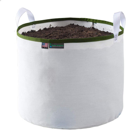 Grow Bag 7 Gallon, Planting Pots - Colorful Plant Grow Bags Pots Gardening Vegetable - Air Pruning Mesh Fabric Plant Container - (White/ODGreen)
