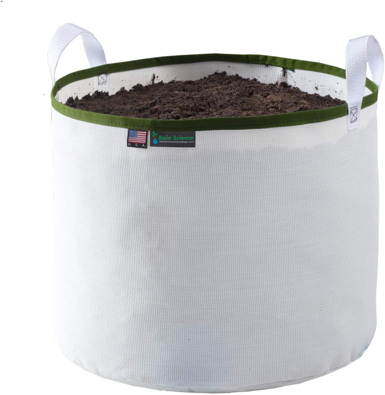 Grow Bag 5 Gallon, Planting Pots - Colorful Plant Grow Bags Pots Gardening Vegetable - Air Pruning Mesh Fabric Plant Container - (White/ODGreen)