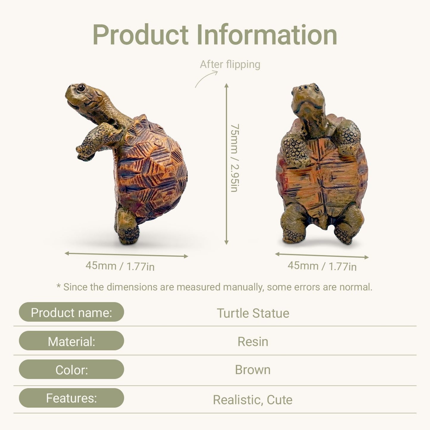 Turtle Statue Tortoise Figurine Plant Pot Hanger, Resin Cute Tortugas Ornament Desk Decor Plant Decoration Gift for Flower Pot Bonsai Planter Succulent Vase