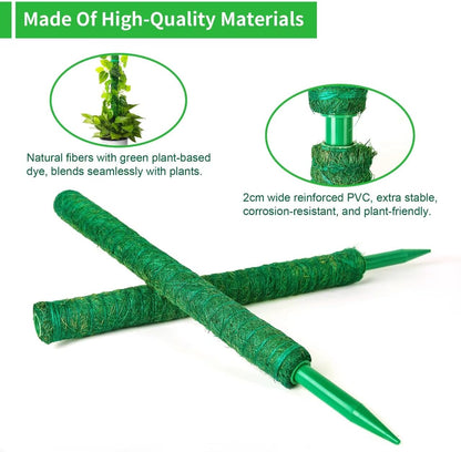 2 Pack Moss Pole, LveSunny 16 Inch Green Stackable Monstera Plant Support, Ideal Moss Poles for Climbing Plants, Moss Pole for Plants Indoor, Plant Support Stakes for Monstera and Potted Plants