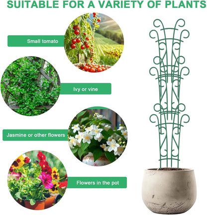 Plant Trellis for Potted Plants 12 Pack Stackable Indoor Outdoor Climbing Houseplant Support with Garden Wire for Pothos Hoya Ivy Flower