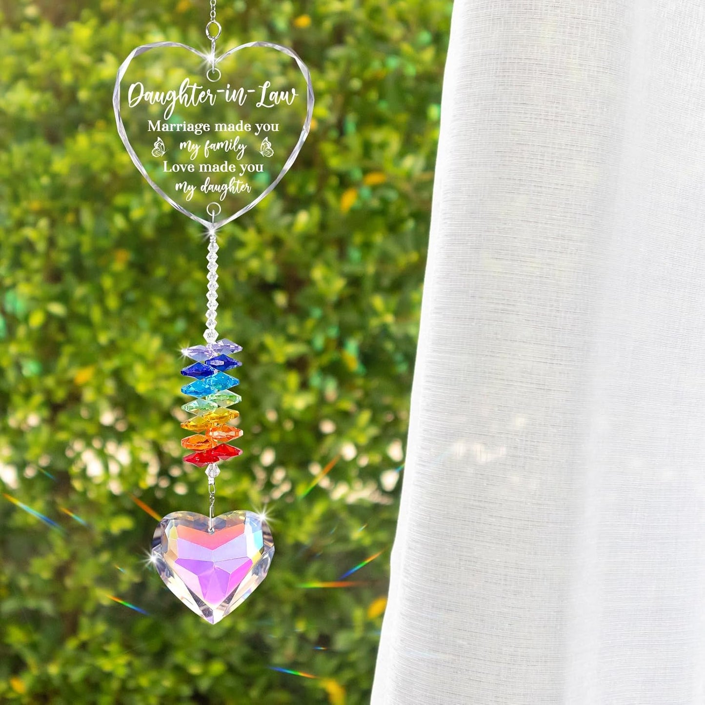 Daughter in Law Gifts, Birthday Wedding Gift - Crystal Suncatcher, Christmas, Anniversary Presents Gifts for Future Daughter- in-Law, Son Girlfriend from Mother, Mom, Mother in Law