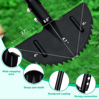 Saw Tooth Edger Lawn Tool, Half Moon Manual Lawn Edger with T-Grip, Sidewalk Grass Long Handled Step Grass Edger, 36-Inch Long Handle Hand Edger