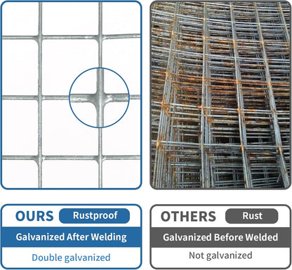 Hardware Cloth 1/2 Inch 48in X 100ft- Hot Dip Galvanized After Welding Wire Mesh Roll, 19 Gauge Chicken Wire Fencing for Garden Fencing Chicken Coop Wall Decoration Tree Guard Hardware Mesh