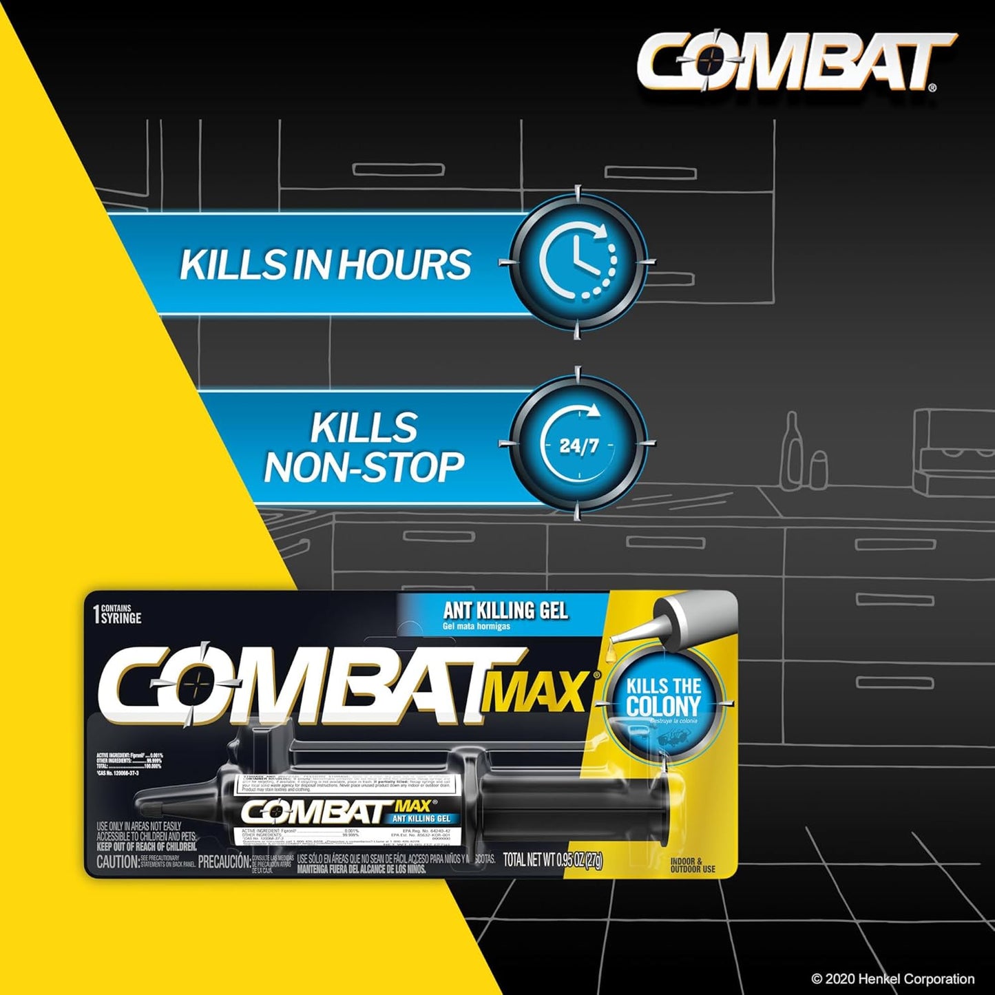 Combat Indoor and Outdoor Ant Killing Gel, 27 Gram (Pack of 12)