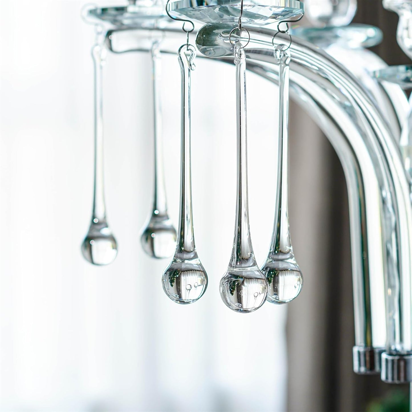 H&D 10pcs 5.9inch Large Suncatcher Crystal Raindrop Chandelier Prisms Hanging Drops Pendants Sun Catchers DIY Parts (Clear)
