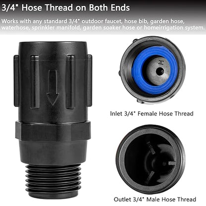 2pcs Garden Hose Pressure Regulator 25 PSI, 3/4" FHT × 3/4“ MHT, Pressure Reducer, Great for Drip Irrigation System Distributing Regulator drip Irrigation Parts emitters for drip line
